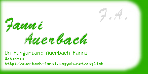 fanni auerbach business card